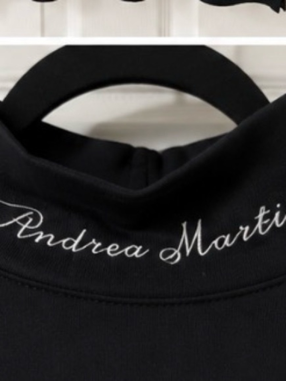 Andrea Martin Black Mock Neck Long Sleeve Top Oversized Women’s XL - Picture 3 of 5